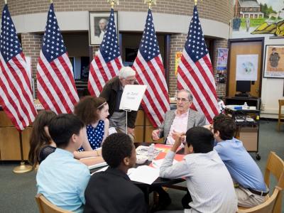 Rocky Run students conduct interviews during "iWitness to History Day"
