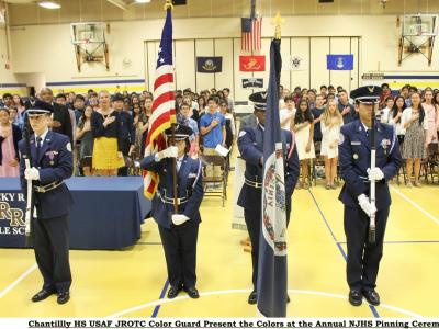 Chantilly HS USAF Junior ROTC Color Guard Presents the Colors at Pinning Ceremony