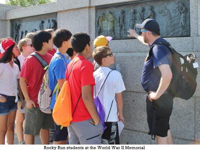 Rocky Run students at the World War II Memorial
