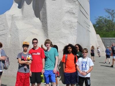 Rocky Run students at the Martin Luther King, Jr. Memorial