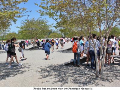 Rocky Run students at the Pentagon Memorial