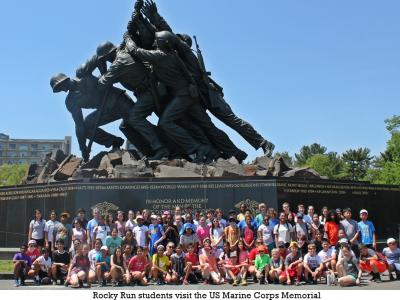 Rocky Run students at the US Marine Corps Memorial
