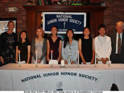Rocky Run NJHS Officers at their Installation Ceremony