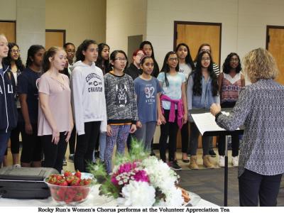 Rocky Run Women's Choir performs at Volunteer Appreciation Tea