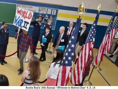 Rocky Run welcomes Veterans and Guests to "iWitness to History Day". The Opening Ceremony takes place in the gym.