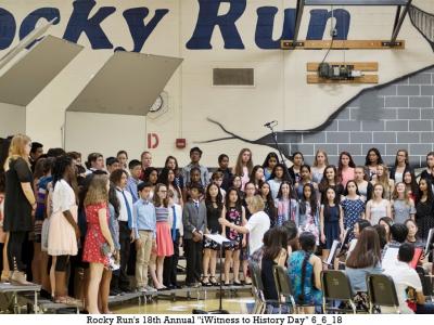 Rocky Run's Choir and Orchestra perform the National Anthem at the Opening Ceremony
