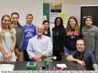 Author Ben Mikaelsen with Mr. Hayes' Peer Mentoring class