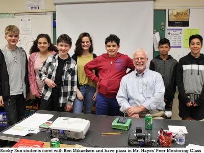 Author Ben Mikaelsen with Mr. Hayes' Peer Mentoring class