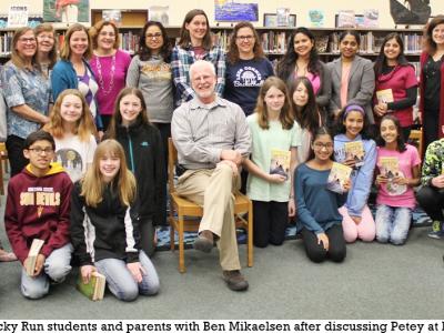 Author Ben Mikaelsen with a book group at PTBC