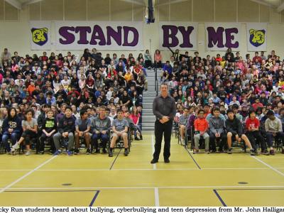 Rocky Run students hear from Mr Halligan about bullying & teen depression