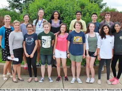 Rocky Run students recognized for National Latin Exam results