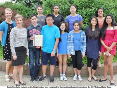 Rocky Run students recognized for National Latin Exam results